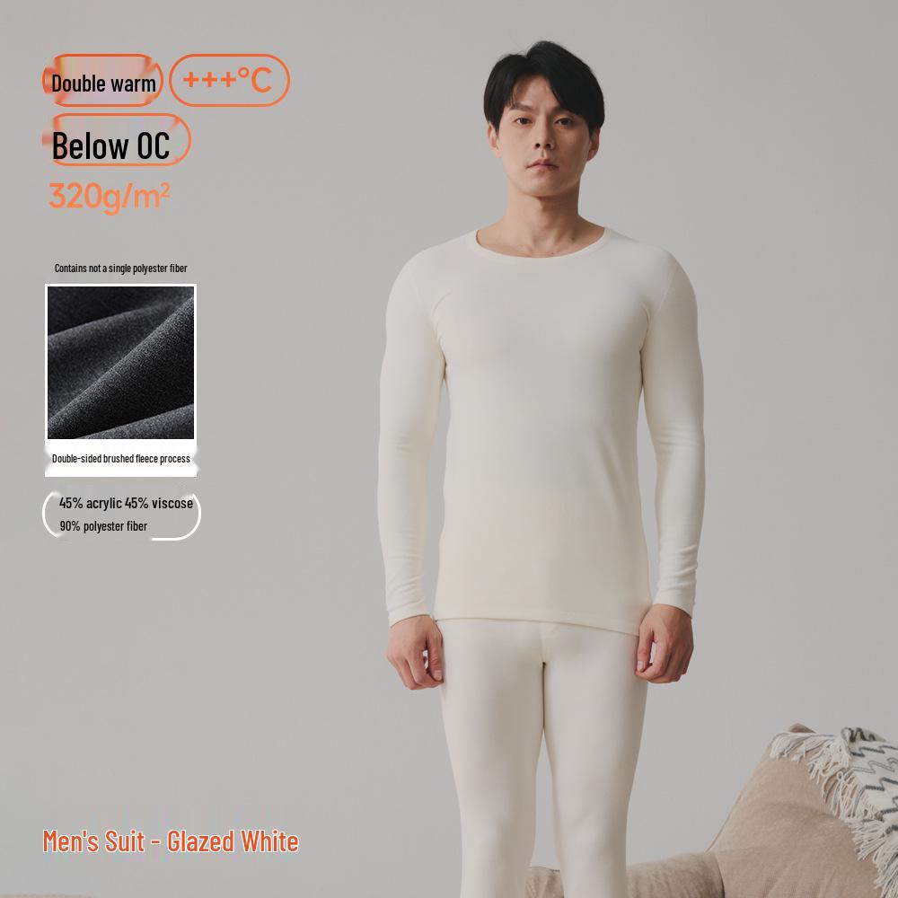 

Men s Acrylic Anti-Static Thermal Underwear Set with Thick Fleece Lining - Top and Bottoms XXL