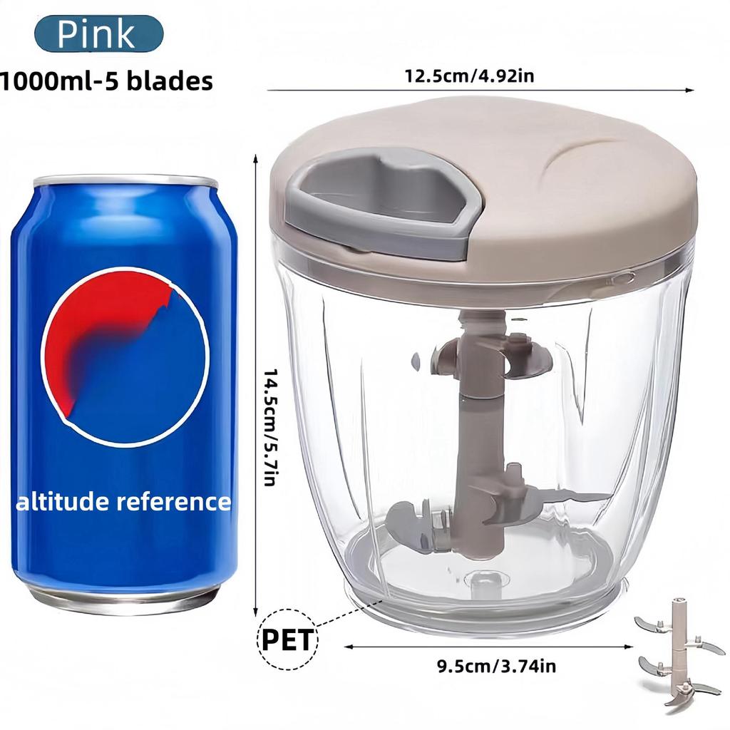 Multi-Function Garlic Press & Vegetable Chopper with Meat Grinder & Grater