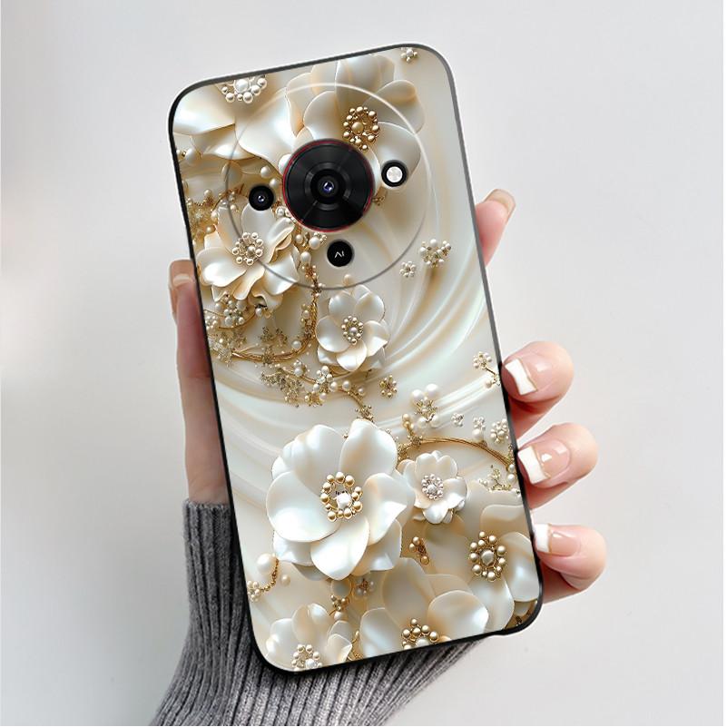 Printing Pattern Case For ZTE Blade A76 5G Capa Z2469N Cute Flower Cartoon Casing Fundas Soft Silicone Black Shell Cover Coque