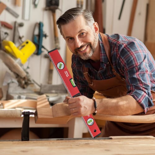 Aluminum Alloy Digital Spirit Level with 3 Bubble Level and Shockproof Design for Construction Sites, Portable Magnet, Precision Graduations, Built-in