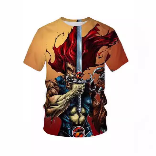 Thundercats anime 3D printed T-shirt for men and women, oversized streetwear in Harajuku