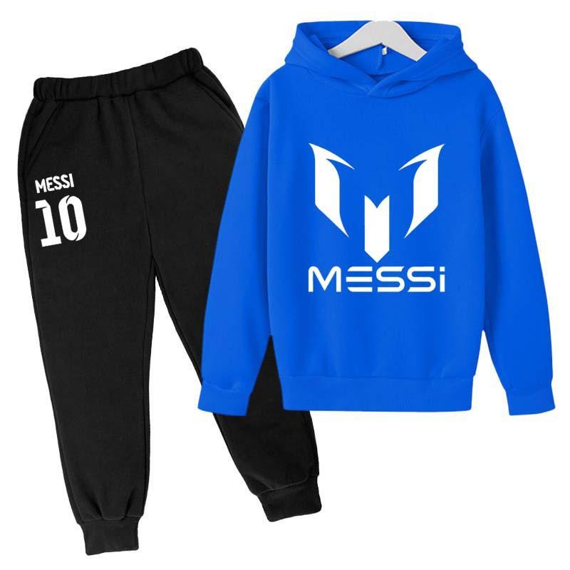 New Argentine Football Superstar Messi Children Hoodie + Pants 2pcs Sets Kids Boys Girls Spring Autumn Fashion Tracksuits