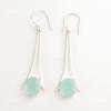 Natural Aqua Chalcedony 925 Sterling Silver Mothers Day Dangling Hook Earrings EE-136-16