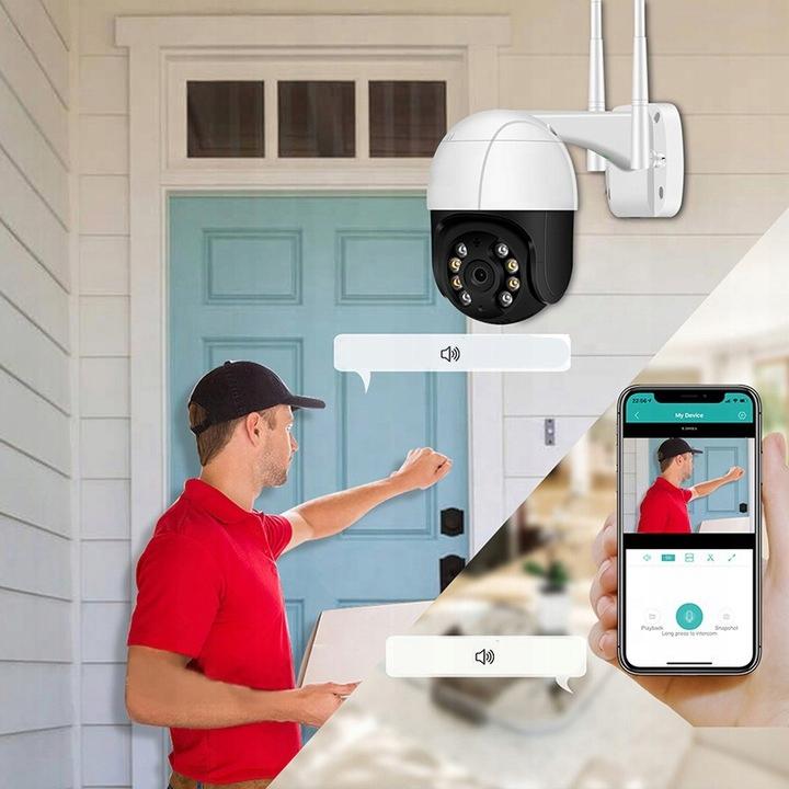 Kamera Zewnętrzna Obrotowa Ip Wifi 2Mpx Full Hd 4X Zoom Do Monitoringu