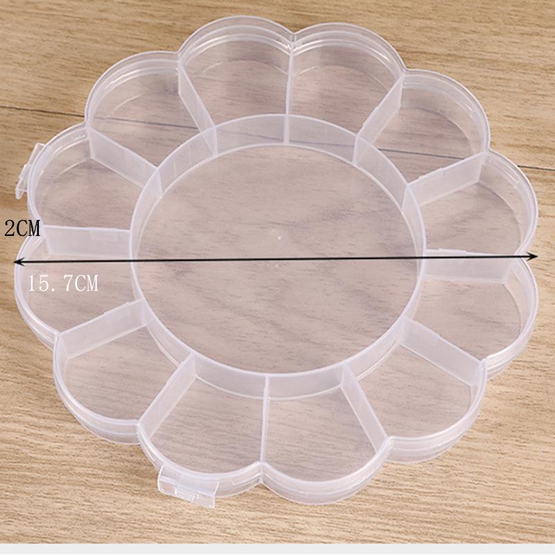 24-Grid Transparent Plastic Jewelry and Earring Storage Box for Accessories and Beading