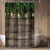 Tenda da Doccia in Bambù, Set Tenda da Doccia Giapponese 3D per Bagno, Natura Zen Con Luci Tenda da Doccia in Tessuto Toilette Vasca da Bagno