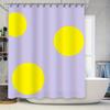 Modern Yellow Circle Bathroom Shower Curtain Waterproof Decoration Home Decorative Shower Curtains For Bathtub In Lavender Pink