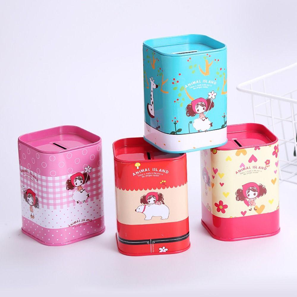 Cash Cabinet Tinplate High-Capacity Home Decoration Metal Piggy Bank Money Box Cash Box Coin Box