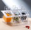 square plastic acrylic transparent box basin tray with lid jam seasoning box milk tea shop gn tray Storage pan with rack tray