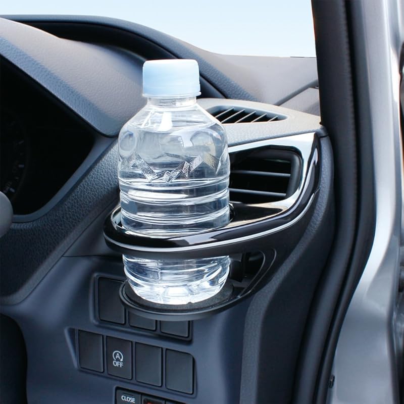 Tsuchiya Yac Vehicle-Specific Product for Toyota 80 Series Noah/Voxy, Air Conditioner Drink Holder Set for Driver and Passenger Seats, Black, SY-NV1