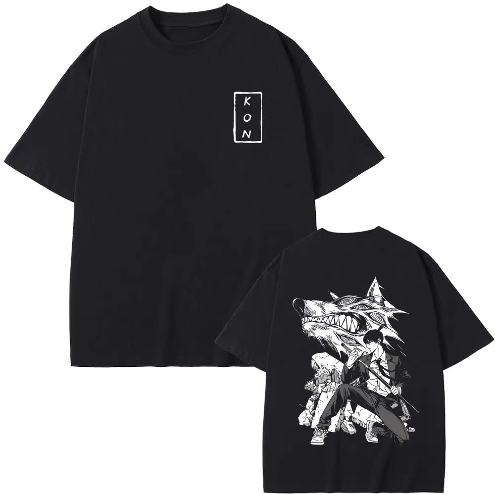 Japanese Anime Chainsaw Unisex Hayakawa Aki Hayakawa Aki Summon Fox Devil Kon Graphic Tshirt Unisex Unisexga Casual pure cotton T Shirts