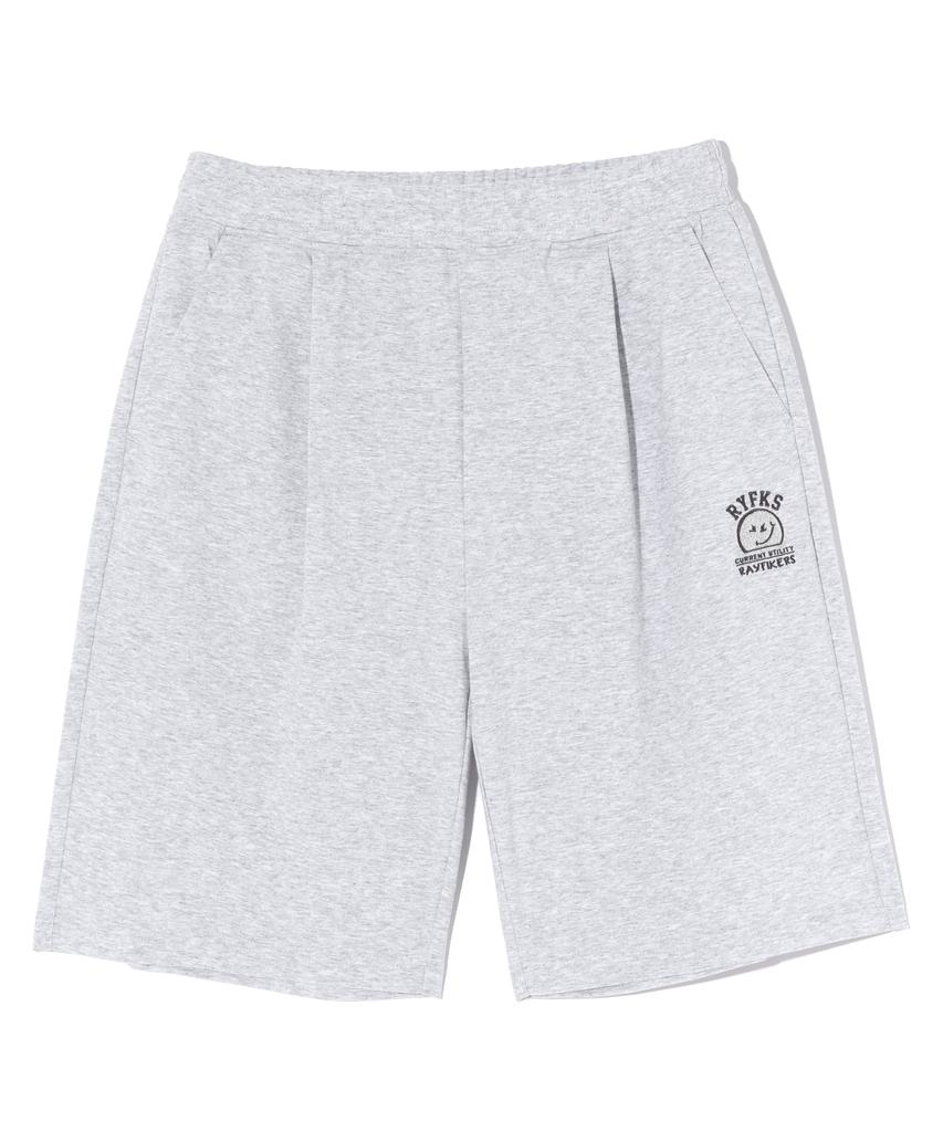 RAYFIKERS One-Pleat Wicked Smile Sweat Shorts Melange Grey (Mp7Pu489-097)