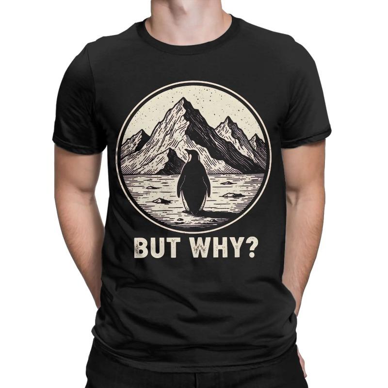 Nihilist Penguin But Why Retro T Shirt Summer Hip Hop T Shirts Mens Cotton O Neck Oversized Clothes Short Sleeve Funny Tshirt