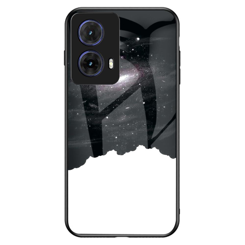 For Motorola Moto G85 5G/S50 Neo 5G Case Starry Sky Pattern Tempered Glass Phone Cover