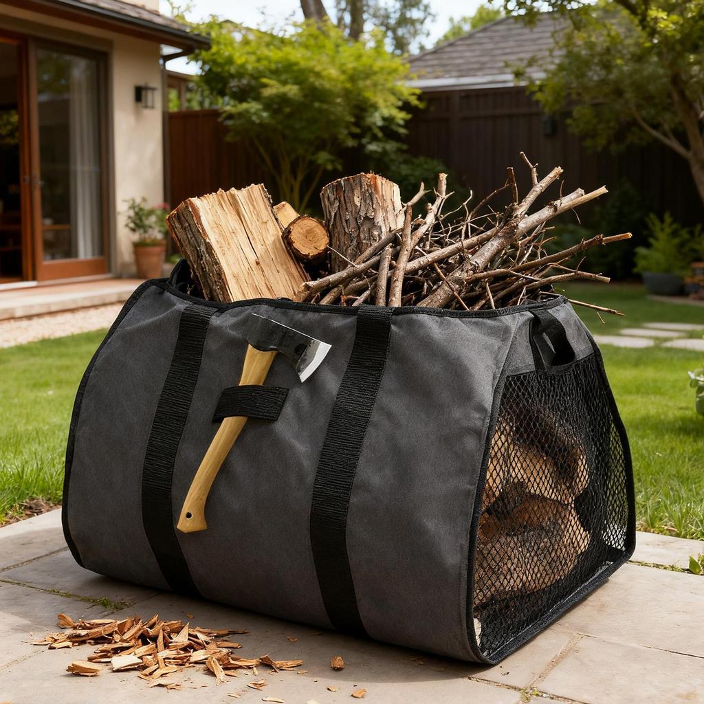 Firewood Carrier Heavy Duty Large Portable Storage Wood Tote Firewood Carrying Bag For Indoor Outdoor Camping Campfire Stove
