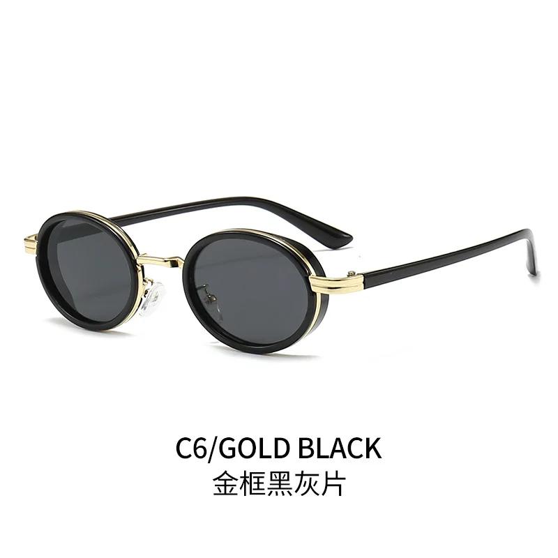 Metal Oval Men Sunglasses Fashion Brand Designer Clear Gradient Lens Eyewear Women Luxury Sun Glasses Shades Uv400