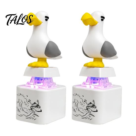 Talos 1/2Pcs Seagull Mine Button Keychain, Rechargeable Fidget Clicker with Real Sound & LED Light, Mini Hanging Buckle Toy