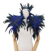 Mantello Piumato Gotico da Donna - Elegante Sciarpa da Spalle per Costume di Halloween