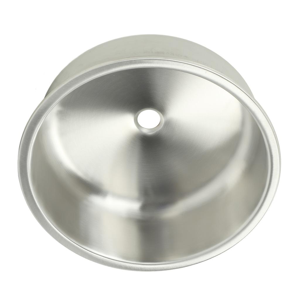 RV Round Sink Wash Basin 304 Stainless Steel 400x400x160mm Rust Resistant Large Capacity for Yacht M