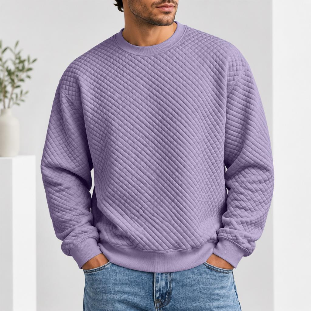 Herren Rundhals Pullover Sweatshirt Lässiges Langarm Oberteil für Herbst und Winter