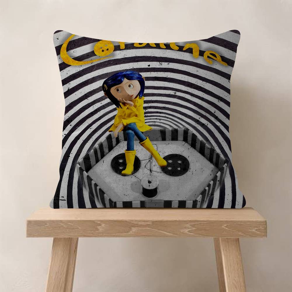 5D Anime C-Coraline Cushion Cover Inches Farmhouse Decor Home Throw Pillow Covers For Couch Decorations