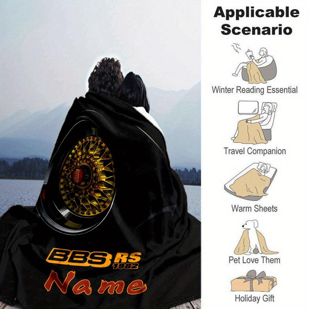 Bbs Rs 1982 Wheel Blanket With Customizable Name Soft And Comfortable Shawl Blanket For All Seasons Suitable For Home Travel Camping Office Decoration