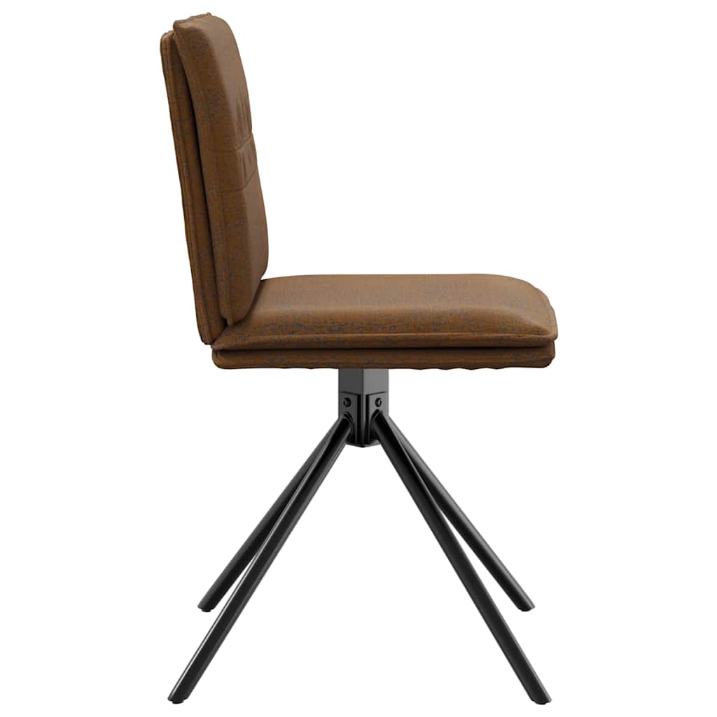 Dining Chairs 4 Pcs Brown Faux Suede Leather