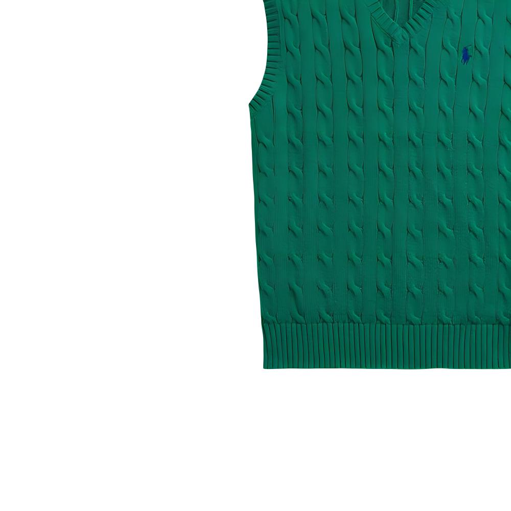 Polo Ralph Lauren FW22 Enfärgad Casual V-ringad Pullover Stickad Väst Herrväst Grön MNPOSWE1CM20049-300