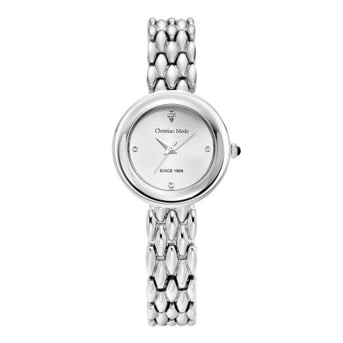 [Christian Mode] Christian Mode Women s Simple Round Metal Watch CM412WS CM412WS