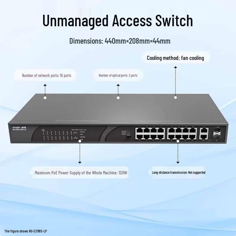 Ruijie RG-ES118S-LP 18-Port 100M PoE Switch