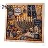 Indoor Garden Decor DIY Hanukkah Pearl Art Kit, 3D Mosaic Bead Craft Set, Creative Holiday Gift for Family Ritual Activity Making Kit Traditional Home