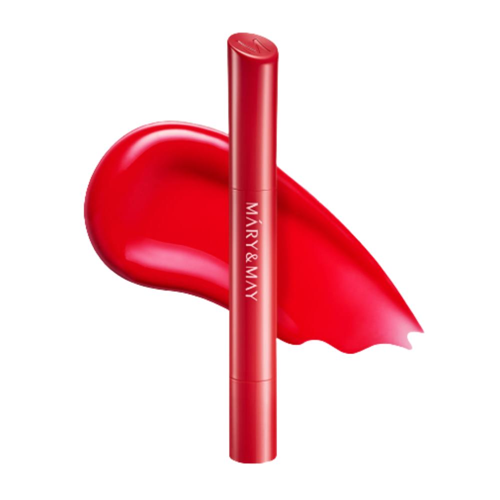 Mary&May Blooming Glow Lip 04 Cool Red Tulip 1,7g - Kühlton Feuchtigkeitsspendender Glänzender Lippenstift