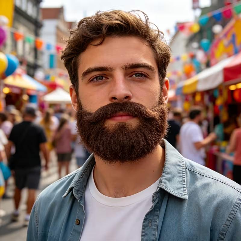 2PC Brown False Beard, Men's and Women's Costume Beard Props, Suitable for Cosplay, Halloween, Christmas, Holiday Parties