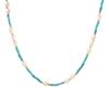 European-American Fashion Blue Stone & Freshwater Pearl Necklace