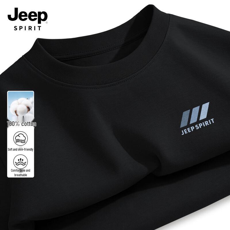 

Мужская футболка JEEP SPIRIT 2026, из чистого хлопка, с длинным рукавом и круглым вырезом 3XL