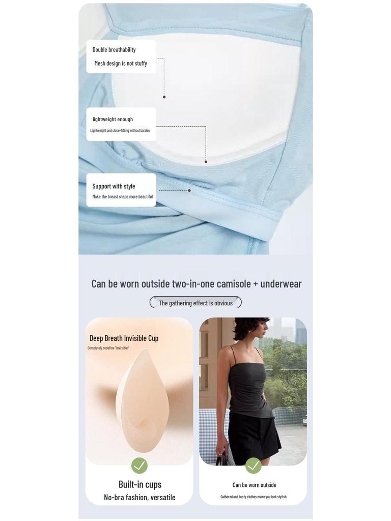 Women's Off-Shoulder Ruched Tank Top with Cups – High Elastic, Soft, Comfortable, and Stylish Design