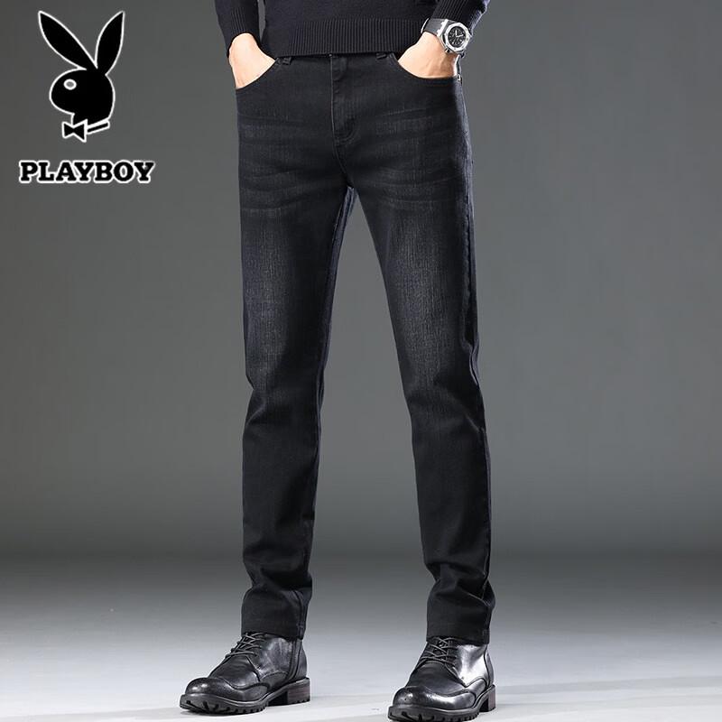 PLAYBOY Men's Slim Fit Straight Leg Stretch Casual Jeans