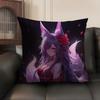 Nine-Tailed Fox Girl Cushion Cover Natural Linen Organic Fabric Double-Sided Printing Sofa Home Decor Gift Pillow Case