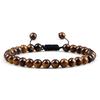 Natural Tiger Eye Stone Bracelet 4 6 8mm Round Beads Braided String Bracelets & Bangles Handmade Adjustable Yoga Wrist Jewelry