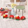 1:12 Dollhouse Miniature Train Christmas Snowflake Small Train Model Carriages Toy Kids Pretend Play Toy Doll House Accessories