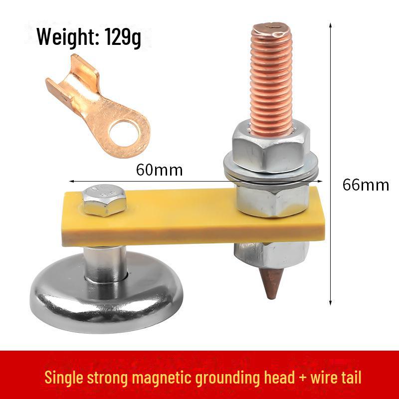 

Мощный магнитный сварочный заземляющий инструмент для ремонта листового металла, формовки и сварки с использованием всасывающей проволоки. single end + tail line * 1