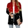 Women's Christmas Printed Lightweight Cardigan Long Sleeved Casual Loose Thin Fit With Pockets Cardigan Jacket