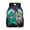 Chibi Monster Raids Again Backpack for Men Women Cool High School Work Daypack Cute Laptop Computer Canvas Bags Outdoor