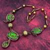 Copper Green Turquoise Gemstone Necklace Copper Wire Wrapped Jewelry Adjustable Chain Necklace