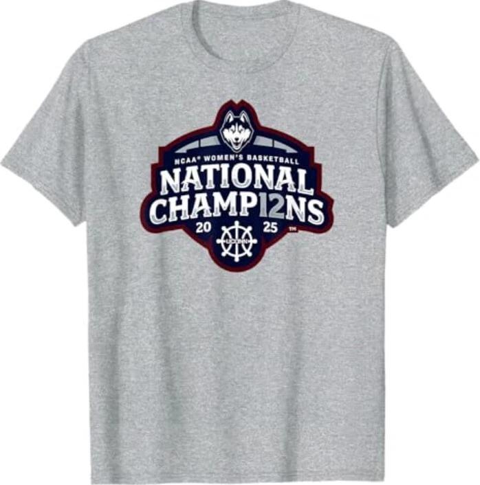 

Connecticut Huskies National Champs 2025 W Basketball Logo T-Shirt 3XL