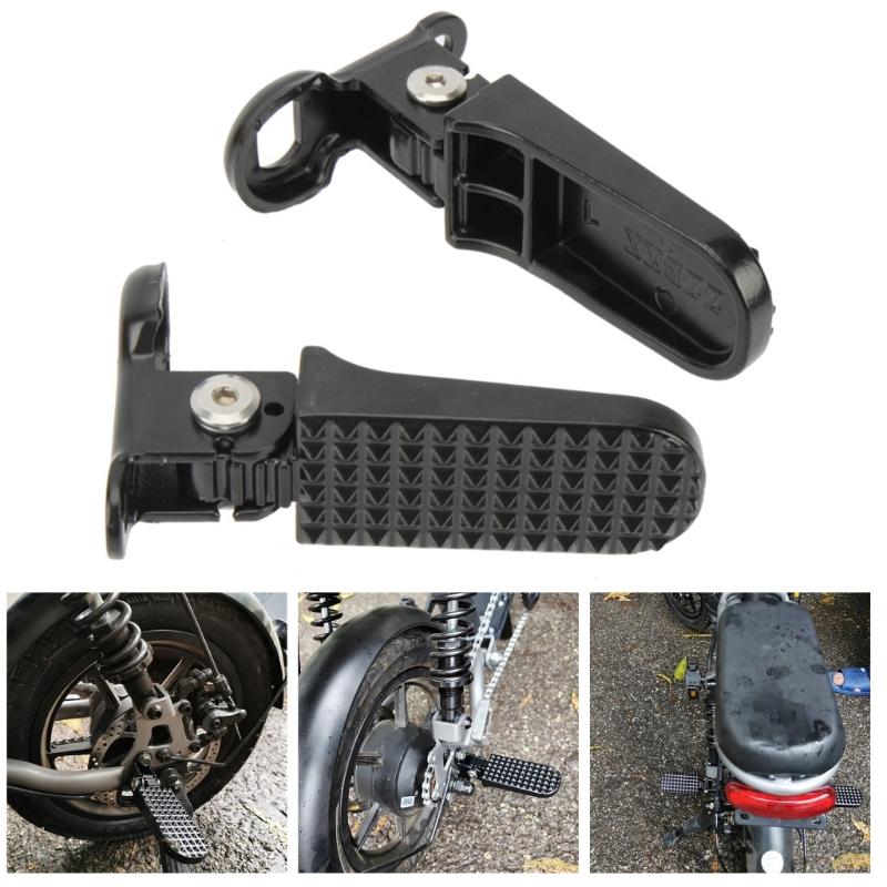 Electric Rear Pedals Aluminium Foldable Pegs Folding Footrest for Electric Scooter Electric Scooter Accessory Black