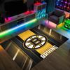 Boston Bruins Design Crystal Velvet Carpet Cozy Non?Slip Printed Rug For Bedroom Living Room Entrance