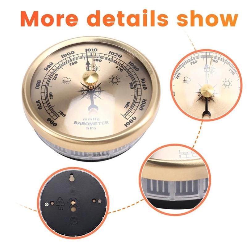 Mechanical Atmospheric Pressure Gauges Large 70mm No Battery Required High Accuracy for Meteorology Enthusiasts