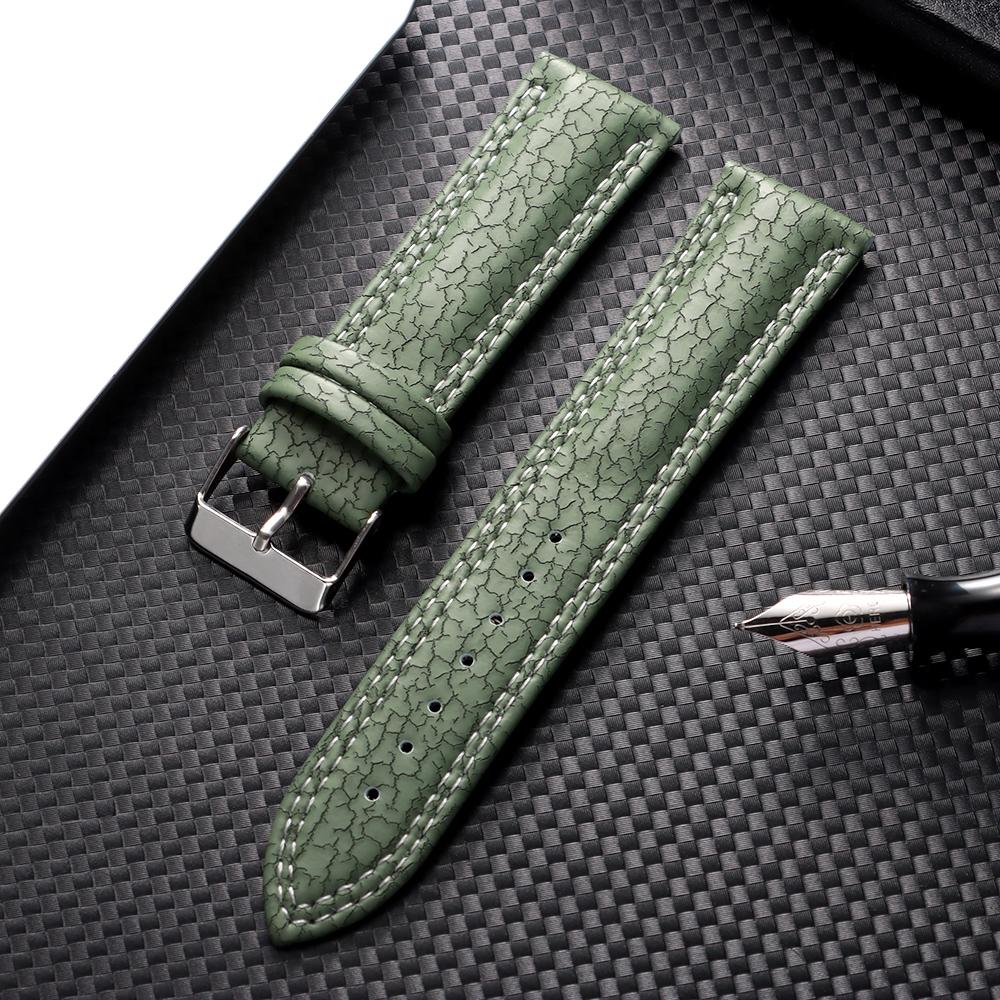 18 20 22mm Crack Pattern Soft Retro watchband Universal Replacement Watch Strap Watchband for Men Women Watch Band Accessories