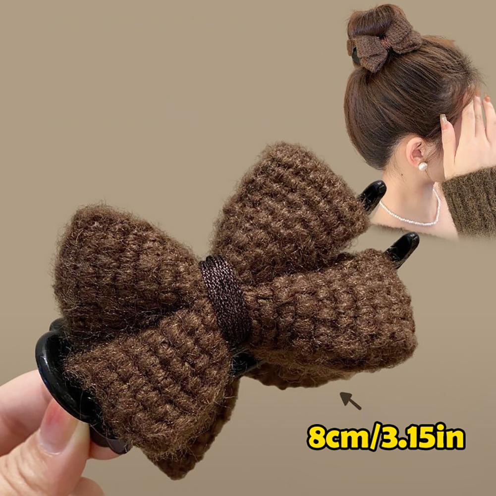 Simple Fabric Bowknot Hair Clip Sweet Temperamental Updo Hairpin Hair Claw Clip Headwear Hair Clip Hair Accessory for Women